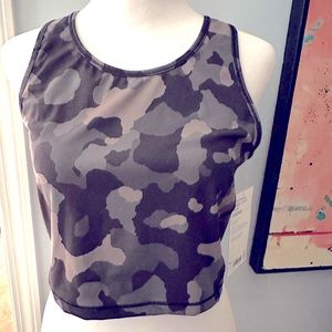 Athleta Lightning Black Camo Crop Tank size M